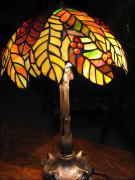 LAMPA WITRAŻOWA TIFFANY 50CM JESIENNY LIŚĆ - zdjęcie 1