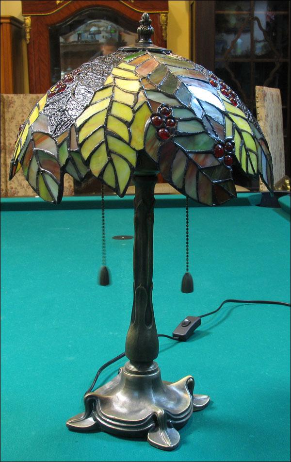 LAMPA WITRAŻOWA TIFFANY 50CM JESIENNY LIŚĆ - 1