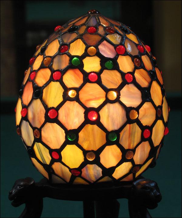LAMPA WITRAŻOWA TIFFANY 28CM JAJO - 2