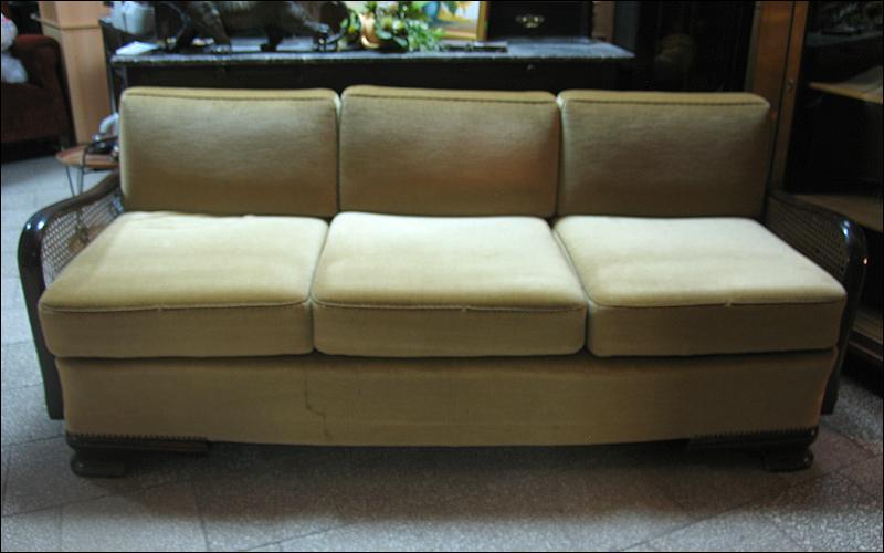 SOFA + 2 FOTELE Z RATANEM - 1