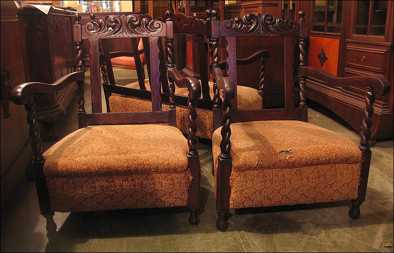 EKLEKTYCZNA SOFA + 2 FOTELE Z KOŃCA XIXw. - 6