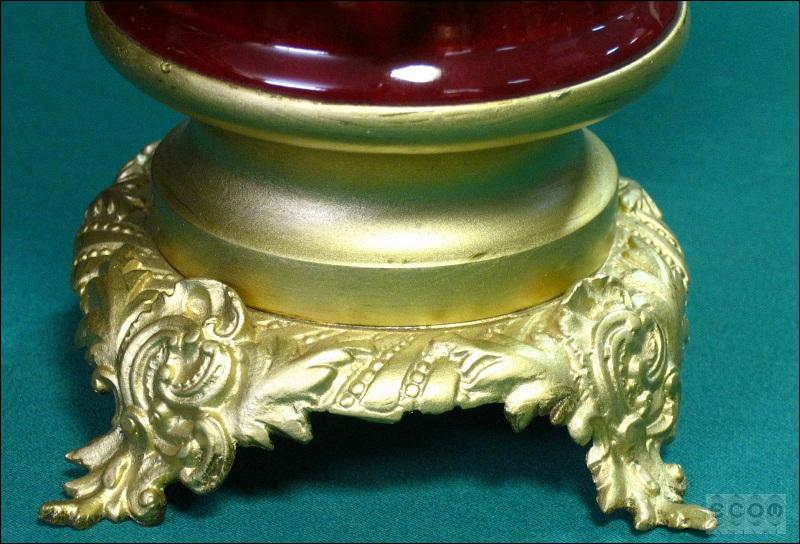 MOSIĘŻNY ZEGAR Z PIĘKNĄ RÓŻOWĄ PORCELANĄ - 7