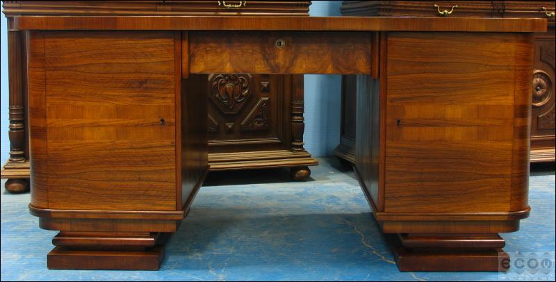 ORZECHOWE BIURKO ART DECO - PO RENOWACJI (ou) - 1