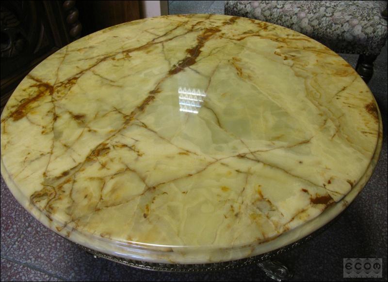 MOSIĘŻNY STOLIK Z MARMUROWYM BLATEM - 1