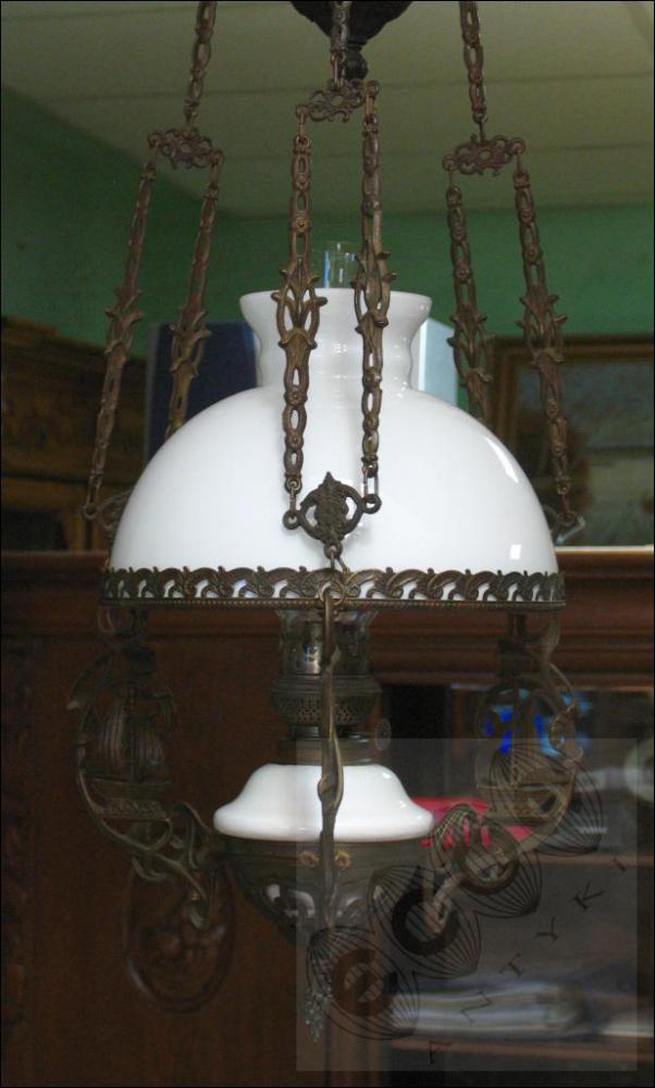 WISZĄCA LAMPA NAFTOWA Z OKRESU MIĘDZYWOJENNEGO (k) - 1