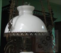 WISZĄCA LAMPA NAFTOWA Z OKRESU MIĘDZYWOJENNEGO (k) - zdjęcie 4