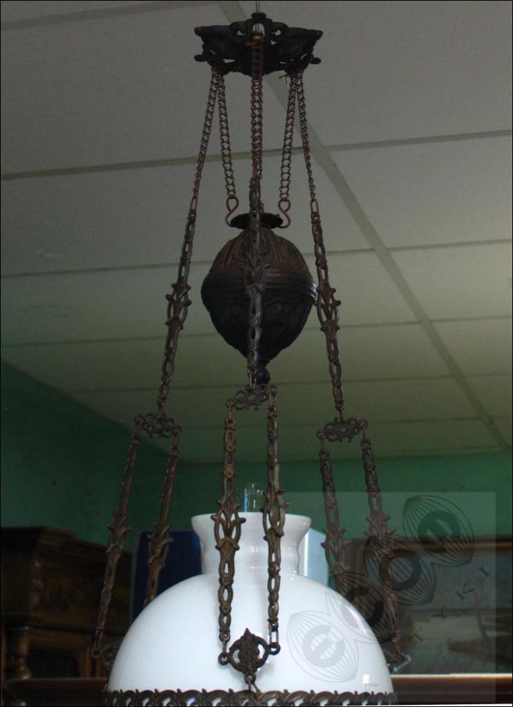 WISZĄCA LAMPA NAFTOWA Z OKRESU MIĘDZYWOJENNEGO (k) - 6