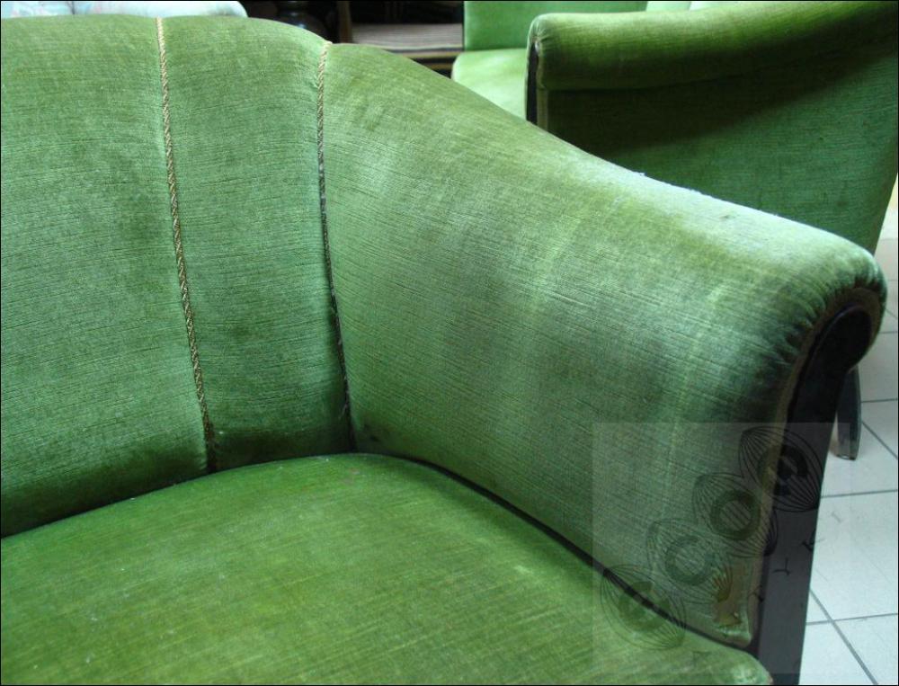 KOMPLET WYPOCZYNKOWY SOFA + FOTEL - SECESJA - 14