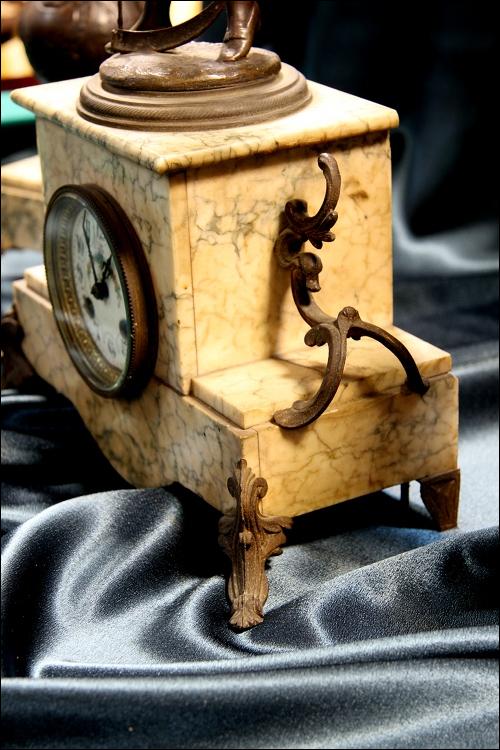 MARMUROWY ZEGAR Z PRZYSTAWKAMI PRZEŁ. XIX I XX w. - 5