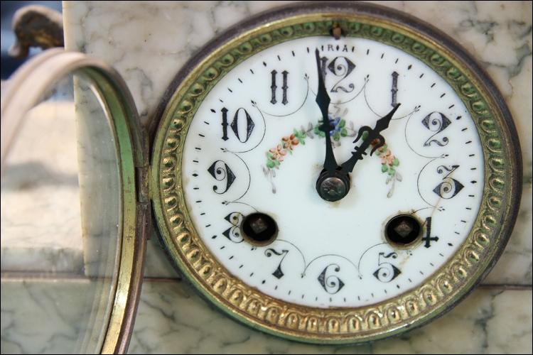 MARMUROWY ZEGAR Z PRZYSTAWKAMI PRZEŁ. XIX I XX w. - 12