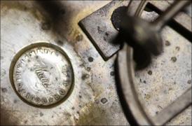 MARMUROWY ZEGAR Z PRZYSTAWKAMI PRZEŁ. XIX I XX w. - zdjęcie 14