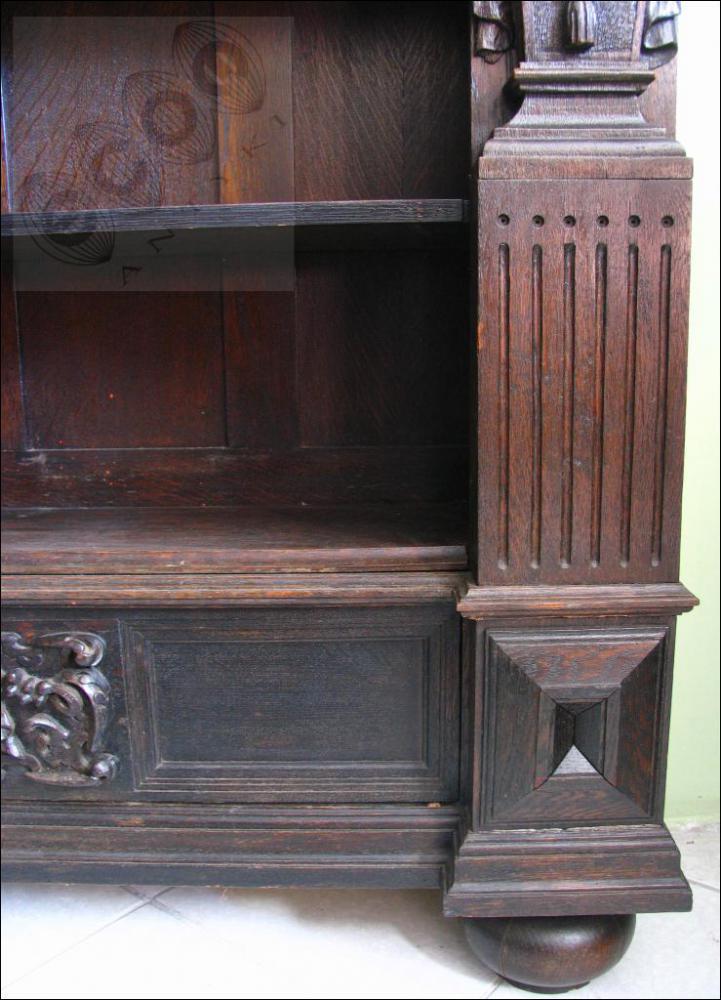 NAROŻNA DĘBOWA BIBLIOTEKA / REGAŁ (k) - 5