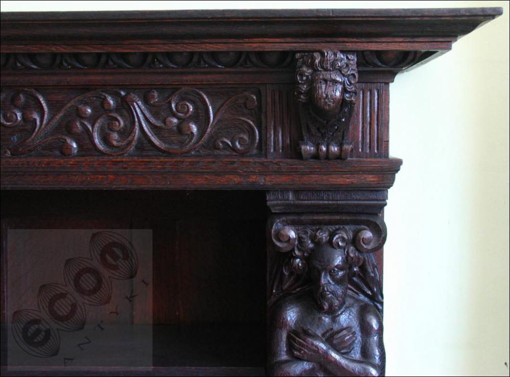 NAROŻNA DĘBOWA BIBLIOTEKA / REGAŁ (k) - 13