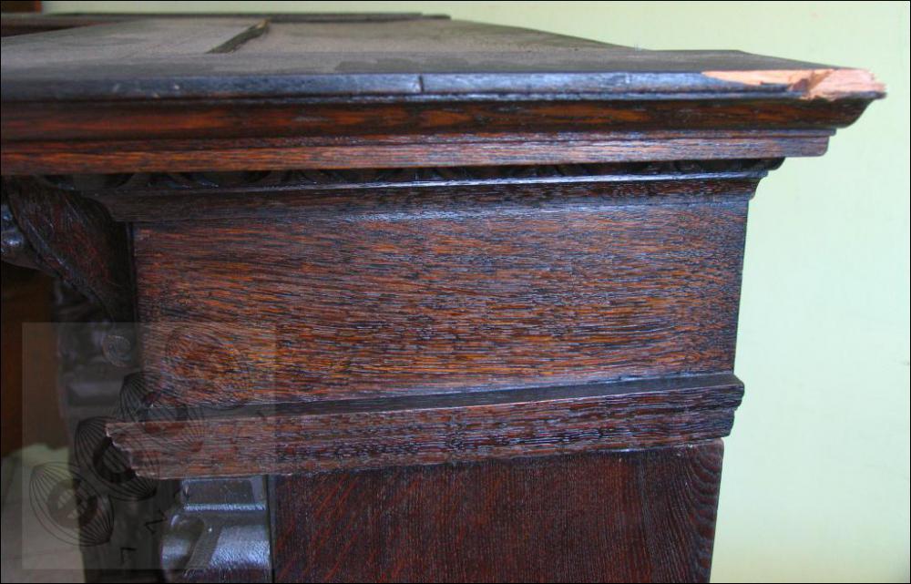 NAROŻNA DĘBOWA BIBLIOTEKA / REGAŁ (k) - 15