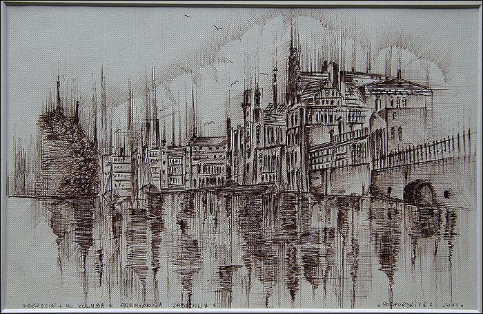 STARY SZCZECIN - GRAFIKA - UL. COLUMBA (k) - 1