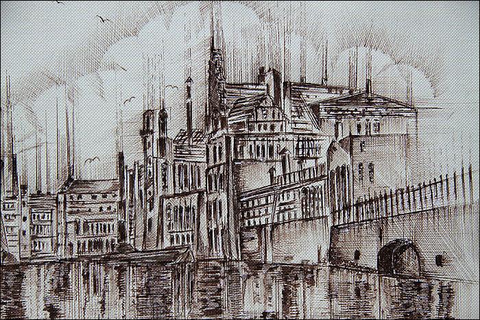 STARY SZCZECIN - GRAFIKA - UL. COLUMBA (k) - 2