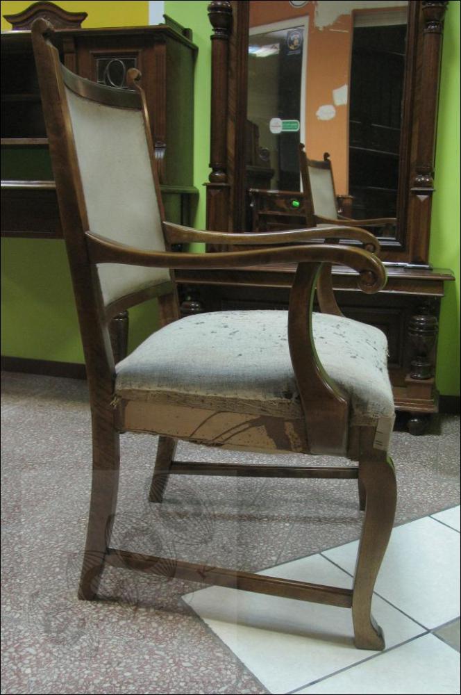 FOTEL W ORZECHU KAUKASKIM ART DECO - PO RENOWACJI - 4