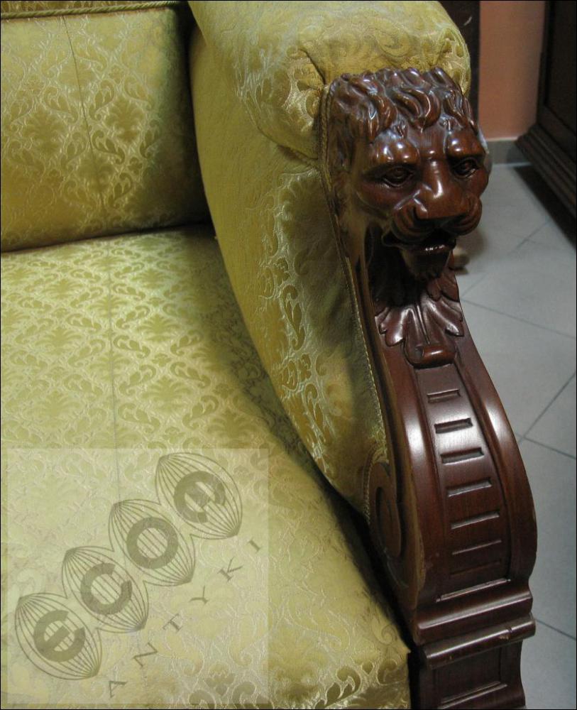EKLEKTYCZNA SOFA Z MAHONIOWYM STELAŻEM - 4
