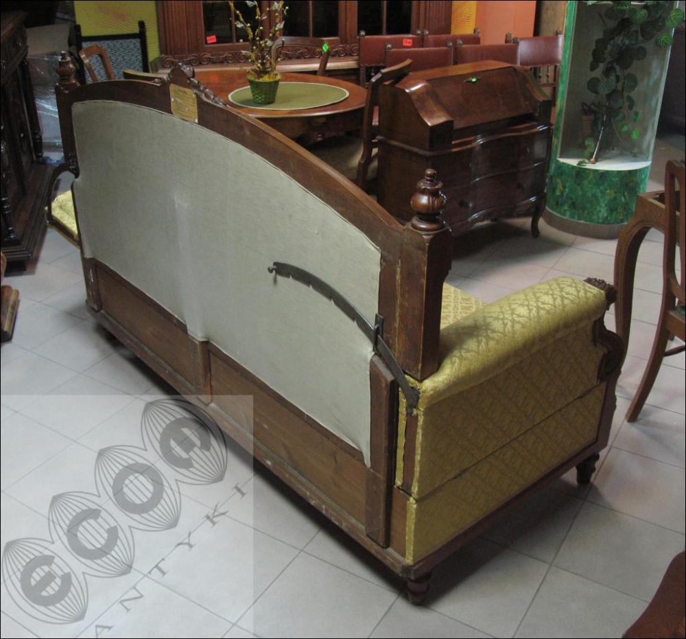 EKLEKTYCZNA SOFA Z MAHONIOWYM STELAŻEM - 8