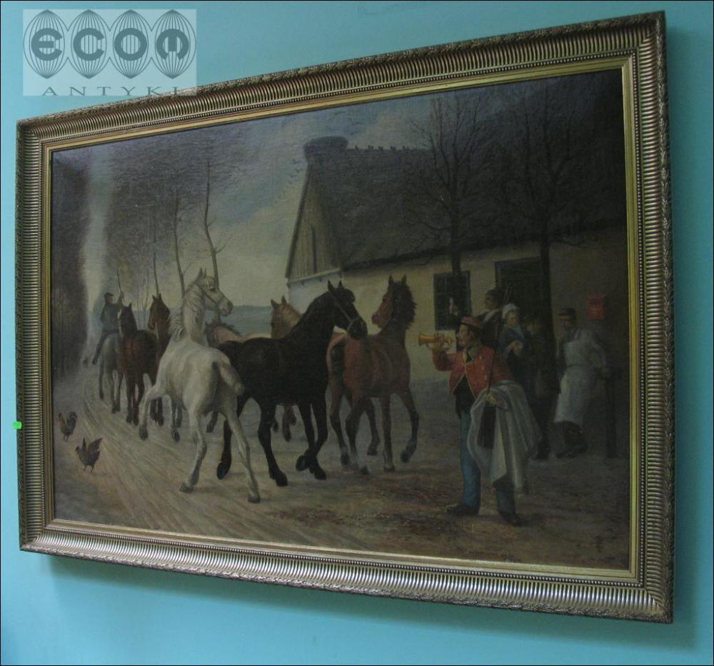 OBRAZ KONIE PRZY OBERŻY - OTTO BACHE (k) - 9