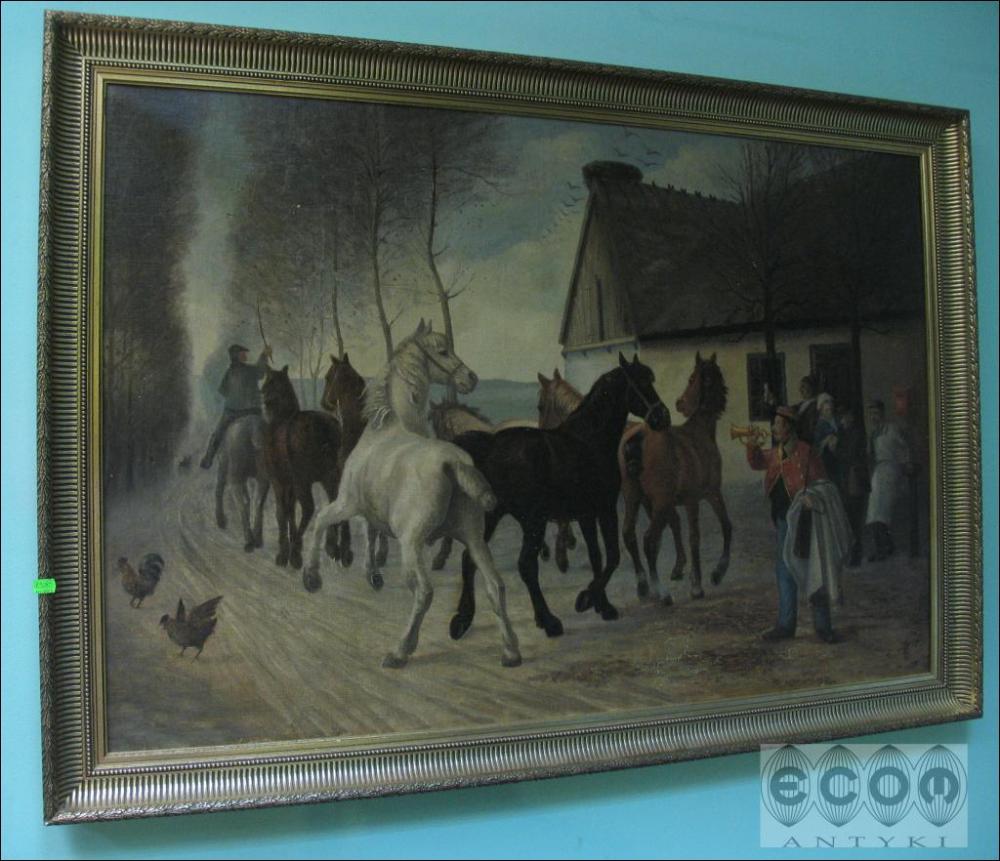 OBRAZ KONIE PRZY OBERŻY - OTTO BACHE (k) - 10