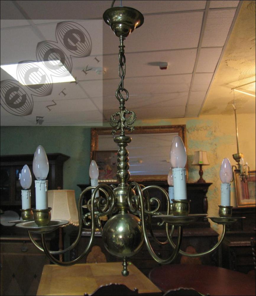 WISZĄCA LAMPA SZEŚCIORAMIENNA Z DWUGŁOWYM ORŁEM - 2