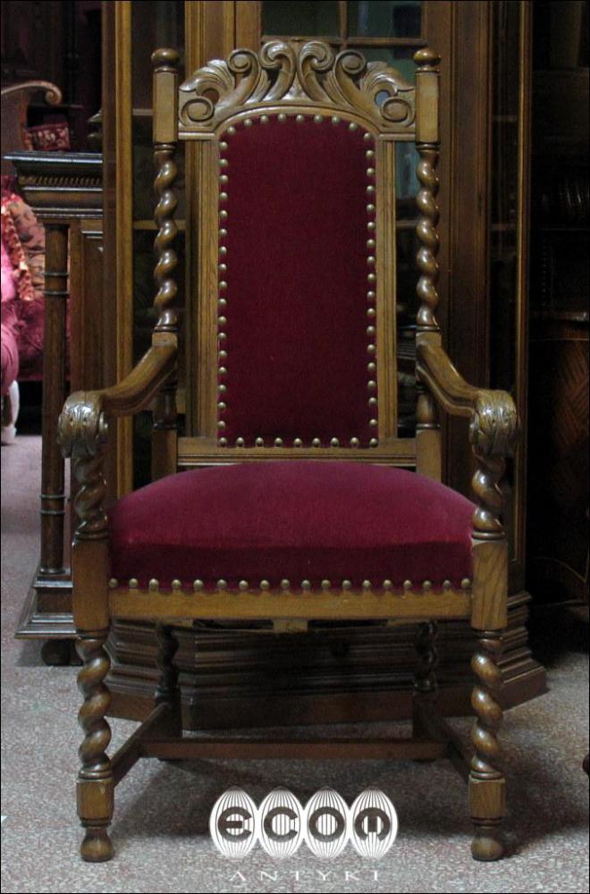 FOTEL DĘBOWY z początku XX wieku - 1