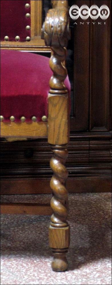 FOTEL DĘBOWY z początku XX wieku - 3