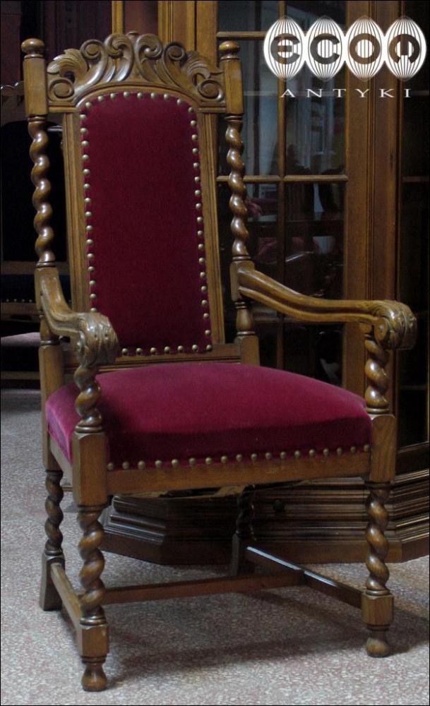 FOTEL DĘBOWY z początku XX wieku - 5