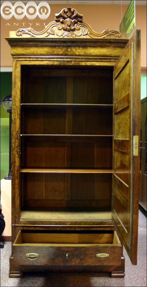 CUDOWNA , ORZECHOWA SZAFA Z POŁOWY XIX W. - 1