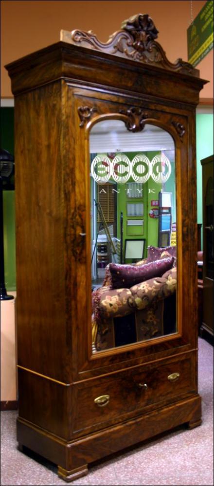 CUDOWNA , ORZECHOWA SZAFA Z POŁOWY XIX W. - 4