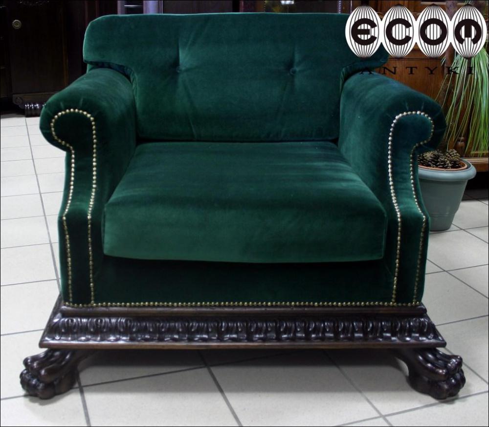 WIELKI ORZECHOWY FOTEL Z XIX WIEKU - 1