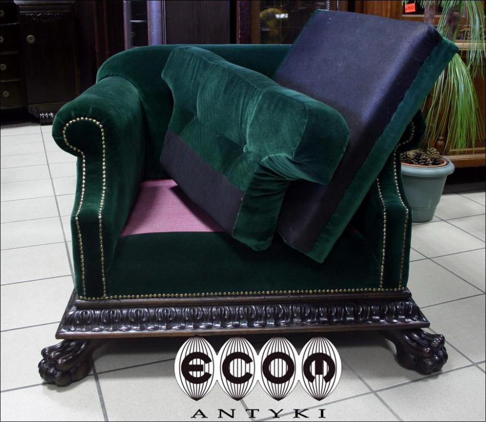 WIELKI ORZECHOWY FOTEL Z XIX WIEKU - 2