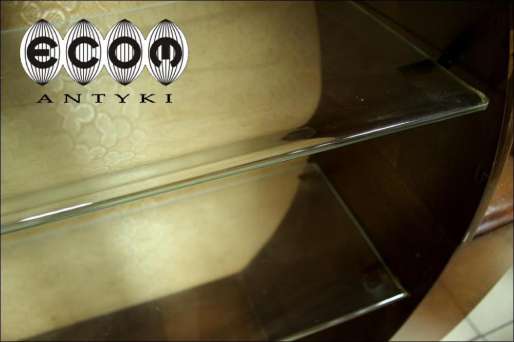 OKRĄGŁA ORZECHOWA WITRYNA ART DECO - RODZYNEK - 7