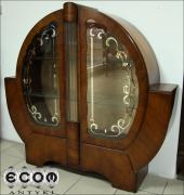 OKRĄGŁA ORZECHOWA WITRYNA ART DECO - RODZYNEK - zdjęcie 9