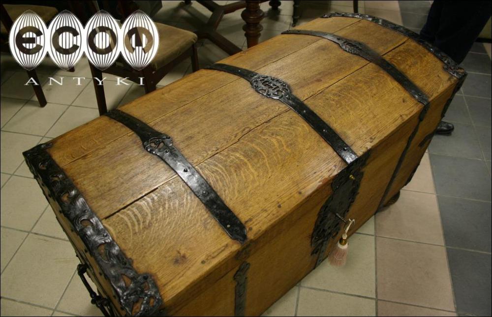 DĘBOWY BAROKOWY KUFER Z I POŁOWY XVIII WIEKU - 7