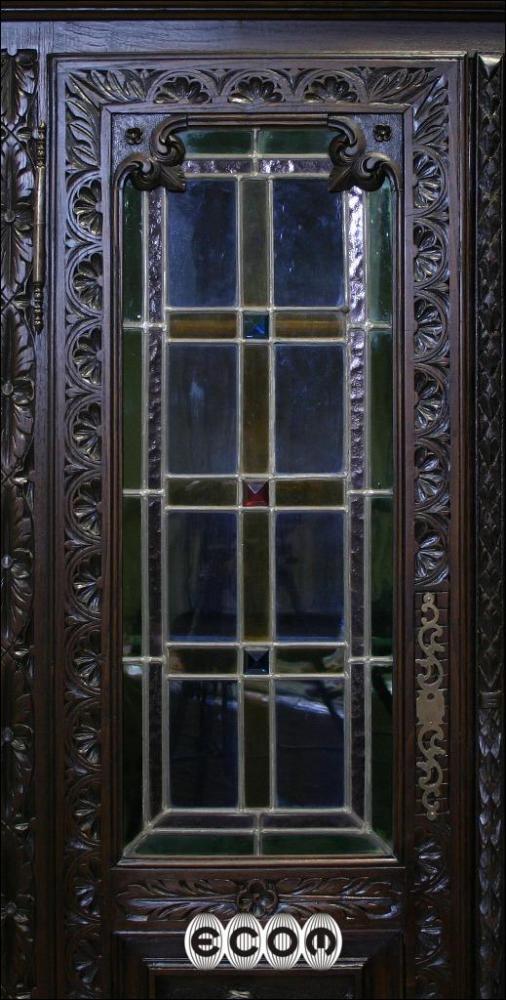 PRZEPIĘKNA DĘBOWA BIBLIOTEKA Z WITRAŻEM - 9
