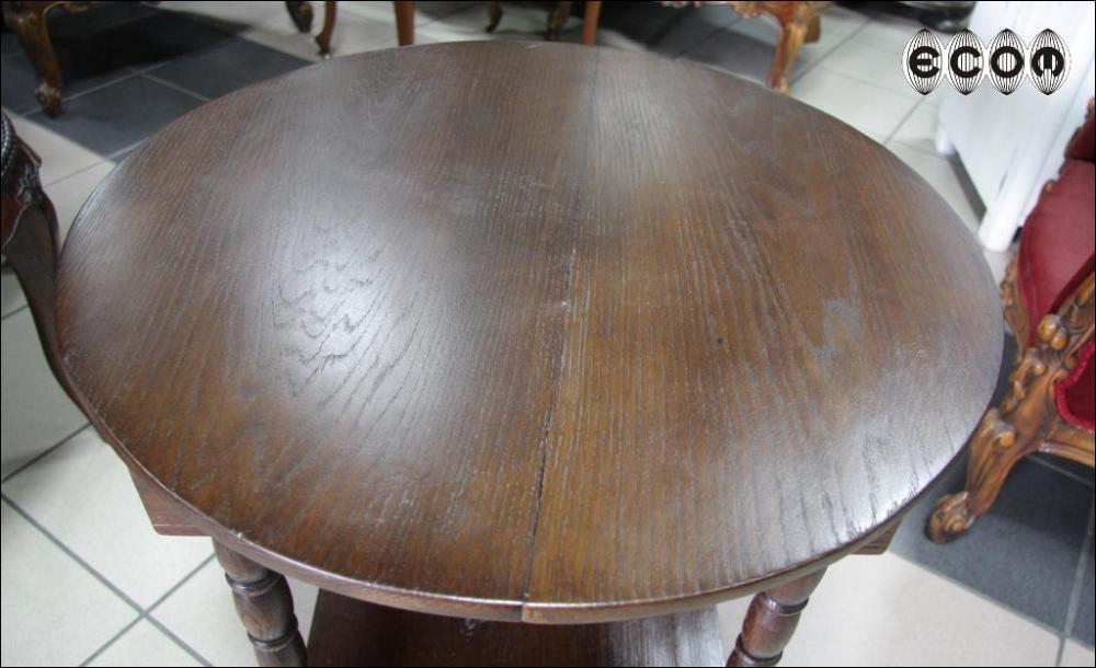 OKRĄGŁY DĘBOWY STOLIK - 3