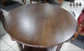 OKRĄGŁY DĘBOWY STOLIK - zdjęcie 4