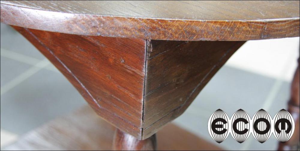 OKRĄGŁY DĘBOWY STOLIK - 5