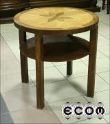 OKRĄGŁY INTARSJOWANY STOLIK - zdjęcie 1