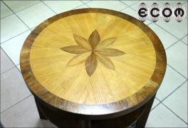 OKRĄGŁY INTARSJOWANY STOLIK - zdjęcie 2