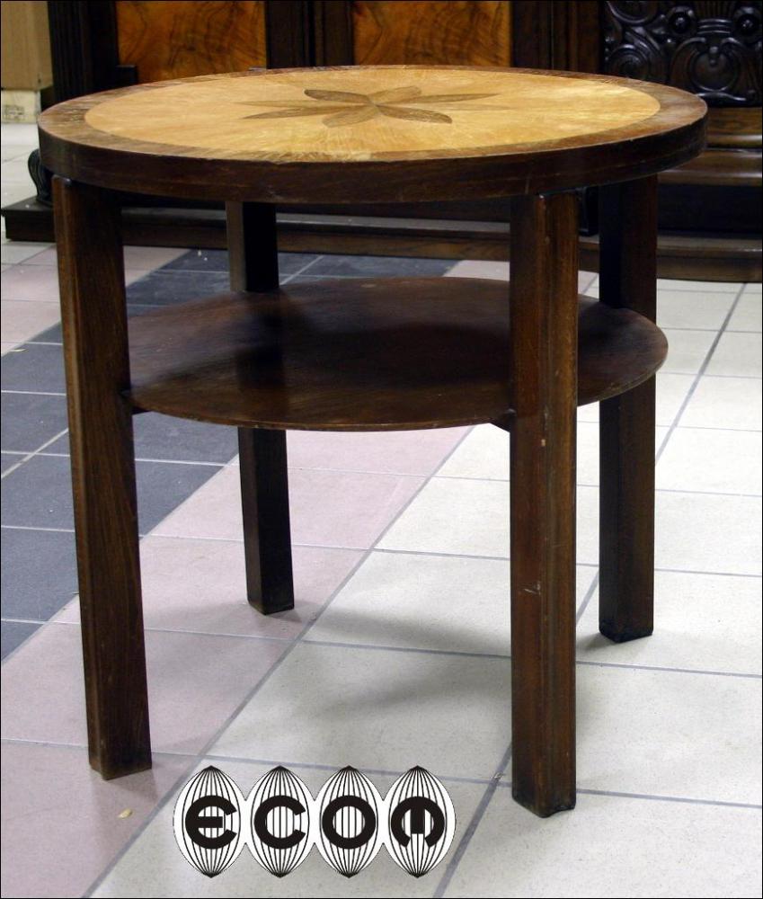 OKRĄGŁY INTARSJOWANY STOLIK - 2