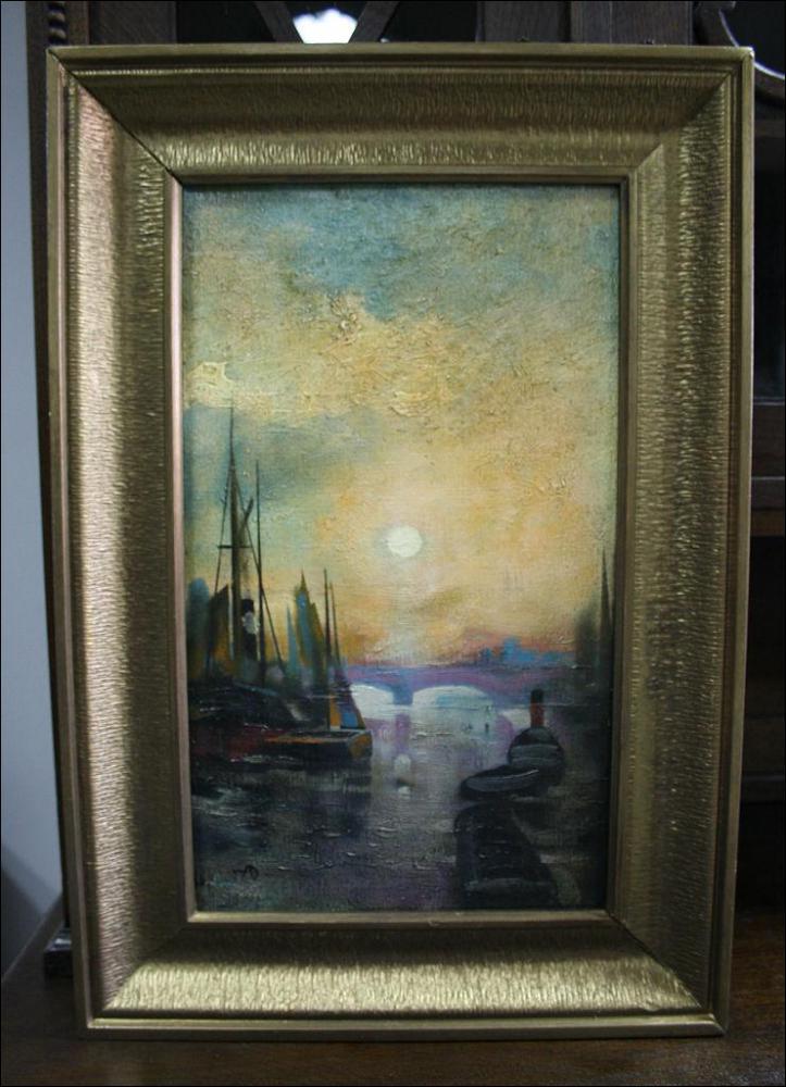 Obraz - pejzaż z mostem w tle