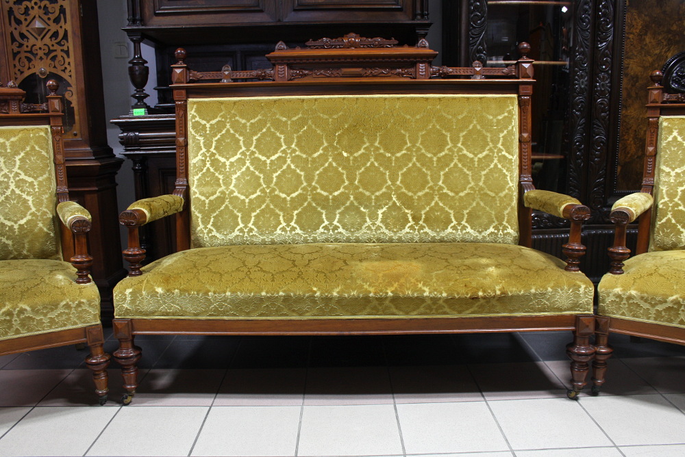 KOMPLET EKLEKTYCZNY / SOFA + 2 FOTELE / - 1