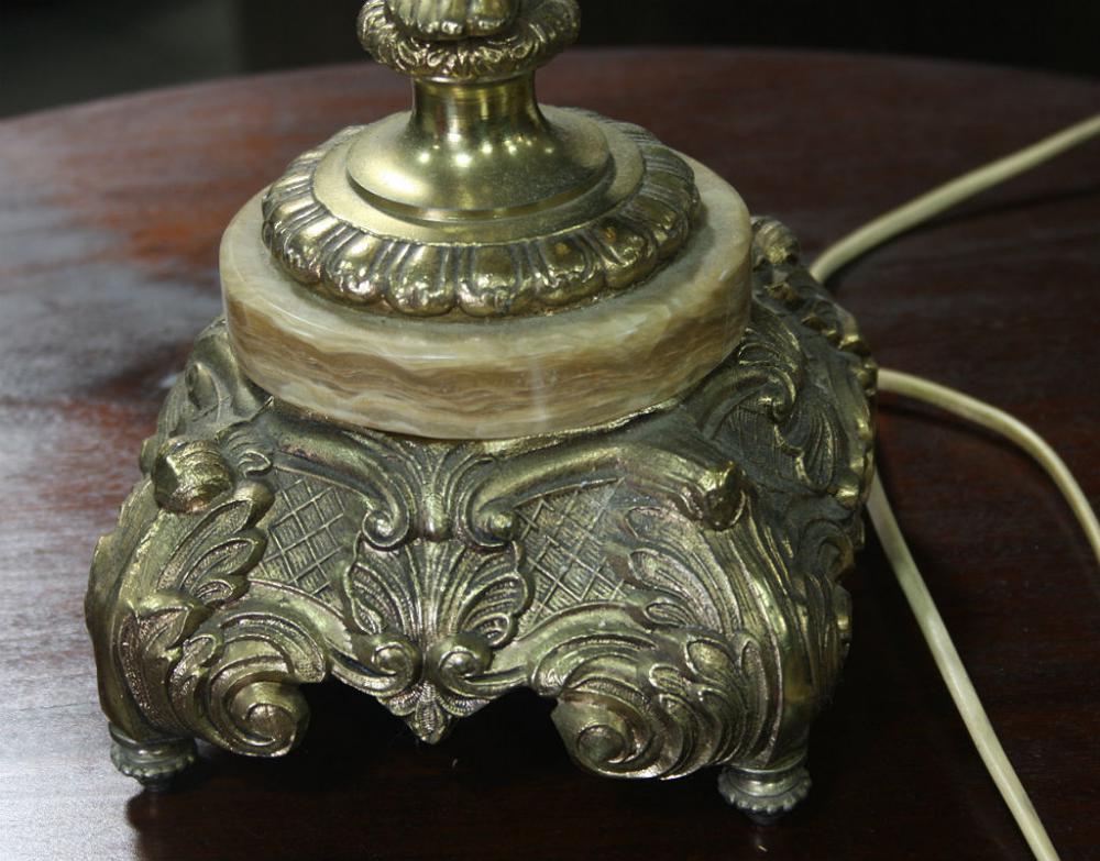 LAMPA STOŁOWA - MOSIĄDZ + ALABASTER - 3
