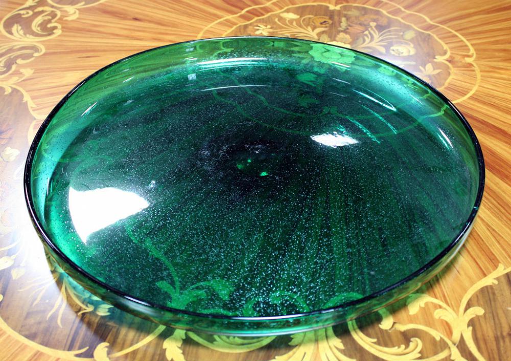 PATERA I WAZON Z ZIELONEGO SZKŁA - 2 PATERA I WAZON Z ZIELONEGO SZKŁA - 2
