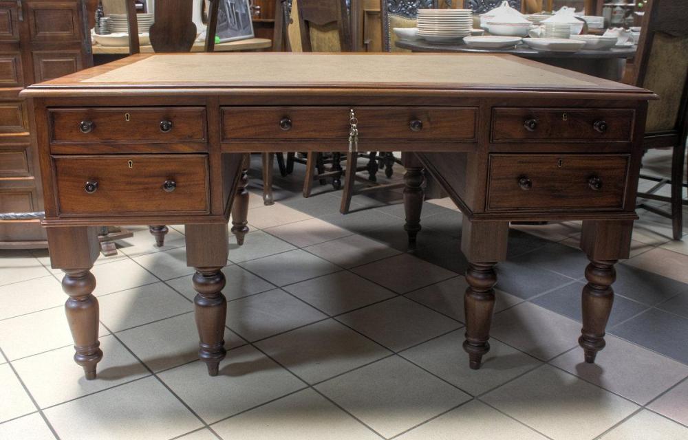 WIKTORIAŃSKIE DWUSTRONNE BIURKO / po renowacji / - 1