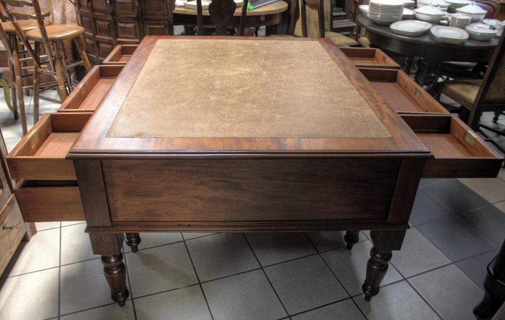 WIKTORIAŃSKIE DWUSTRONNE BIURKO / po renowacji / - 6