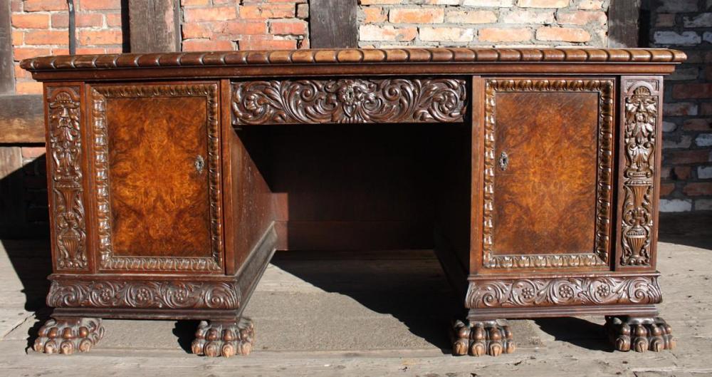 BIBLIOTEKA, BIURKO I FOTEL / LWIE ŁAPY / - 7